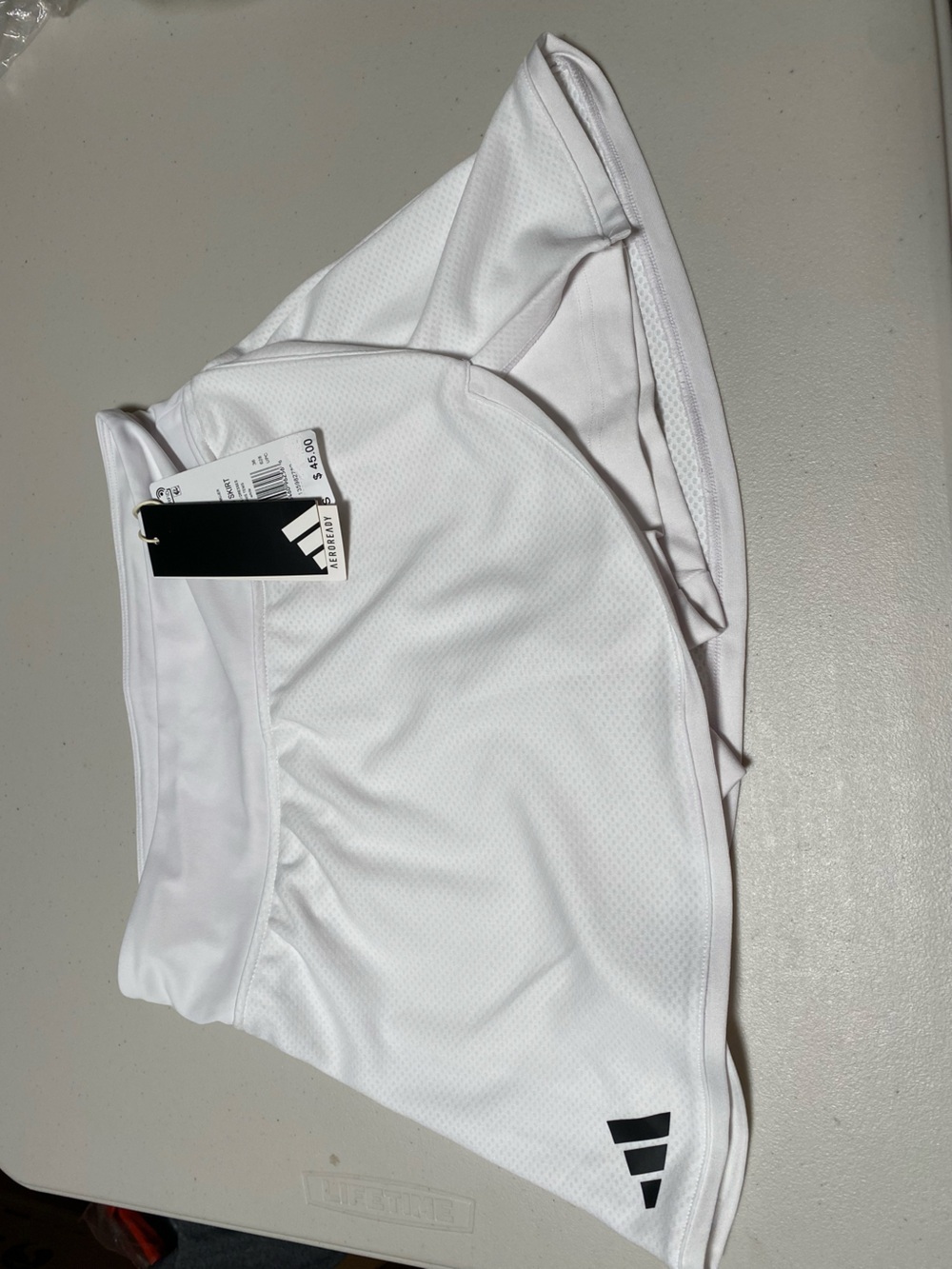 NWT adidas White Women's Athletic Shirt  with Built-in Short  Size S